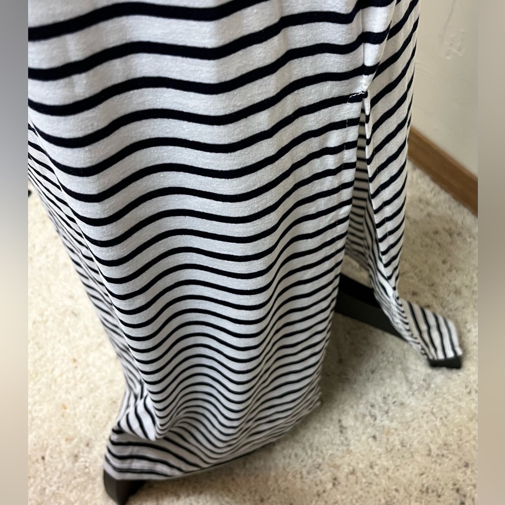 Nwt Women’s Striped Print Sleeveless Maxi Dress With Slit - Picture 6 of 11